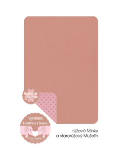 Mušelínová deka do kočárku Dětský svět, růžová Minky a starorůžový Mušelín