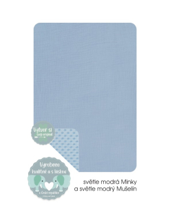 Dětská deka do kočárku Dětský svět, světle modrá Minky a Mušelín světle modrý