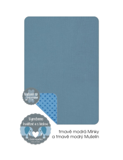 Dětská deka do kočárku Dětský svět, tmavě modrá Minky a Mušelín tmavě modrý