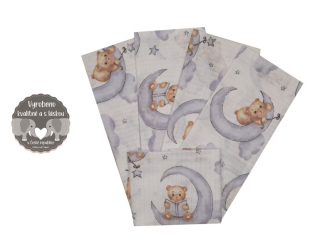 Česká kvalitní bavlněná plena s obrázkem, New Baby, medvědí sny