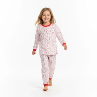 Dívčí pyžamo Dětský svět srdíčka červené – dětské pyžamo ❤️👧