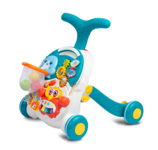 Dětské interaktivní chodítko, stoleček s příslušenstvím 2v1, TOYZ SPARK, tyrkysové