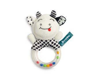 Plyšové chrastítko Sensillo kravička s kuličkami