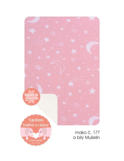 Dětská deka víceúčelová Dětský svět, bílý Mušelín a lososové hvězdy