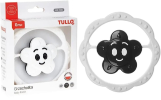 Kojenecké chrastítko Tullo černobílá hvězdička v kruhu