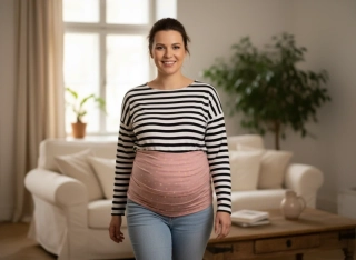 Mušelínový zavinovací šátek po porodu, Dětský svět, starorůžový s hvězdami 5m