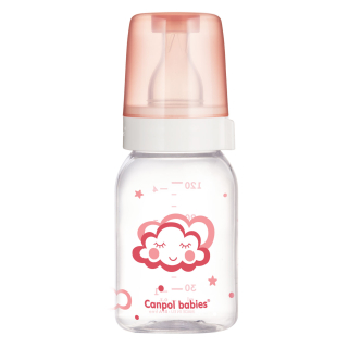 Láhev skleněná s úzkým hrdlem Canpol babies TOYS 120ml mráček