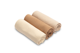 Mušelínové pleny pro miminko 60x80 cm Sensillo (3 ks) – jednobarevné neutrální