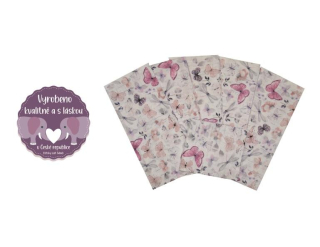 Dětské látkové pleny New Baby růžovofialoví motýlci