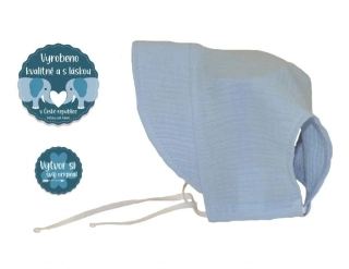 Kojenecká letní čepička Dětský svět mušelínová Karkulka světle modrá