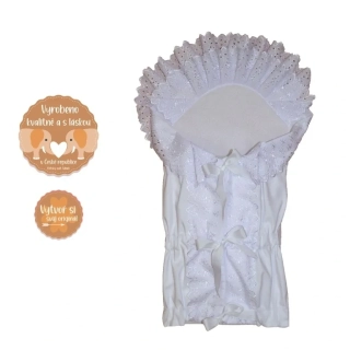 Krajková zavinovačka do porodnice Dětský svět Pavlínka III – čtvercová, bílá