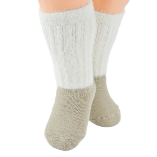 Dětské froté podkolenky s nadýchaným stahovacím lemem Noviti béžovosmetanové 0-6 m