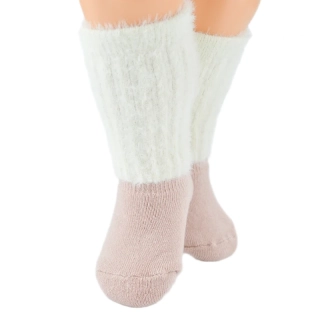 Dětské froté podkolenky s nadýchaným stahovacím lemem Noviti smetanovorůžové 0-6 měsíců