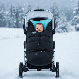 Rostoucí zimní fusak do kočárku Dětský svět Winter Bag 3v1 černo-světle tyrkysový 👶❄️