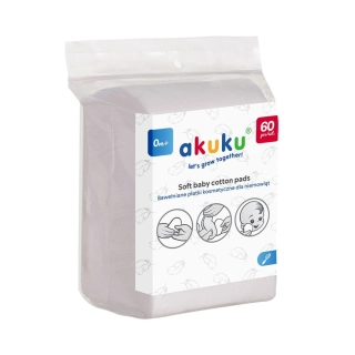 Dětské jednorázové bavlněné tampony Akuku 9x11 cm 60 ks 