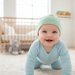 Dětská čepička Dětský svět Šmoula světle zelený proužek