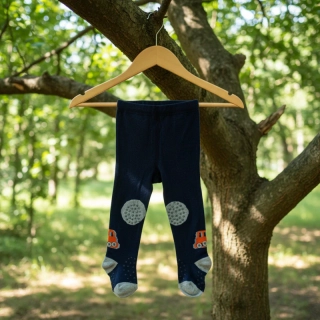 Chlapecké punčocháče YO Baby ABS tmavě modré s autíčkem vel. 80/86