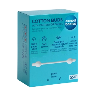Vatové tyčinky s omezovačem Canpol babies papírové 55ks