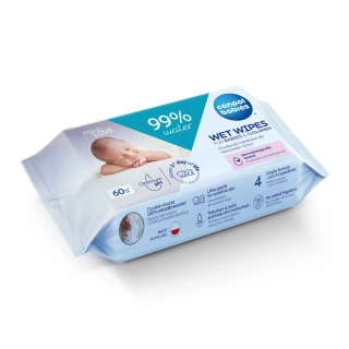 Dětské vlhčené ubrousky Canpol Babies 99 % vody, 60 ks – pro citlivou pokožku 👶