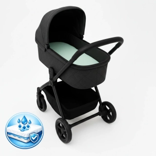 Nepromokavé prostěradlo do kočárku Dětský svět – mintové 35×75–80 cm