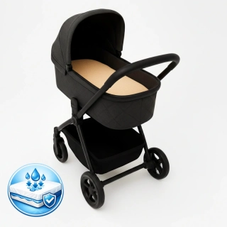 Nepromokavé prostěradlo do kočárku Dětský svět – béžové 35×75–80 cm