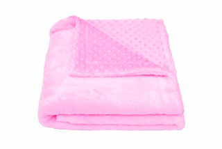 Dětská deka do kočárku pro miminko minky / cosy fleece růžová – dvojitá | Dětský svět