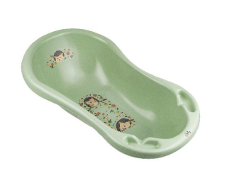 Kojenecká vanička Maltex Baby 100 cm – zelený ježek | dětská vana pro miminko