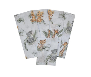 Dětské bavlněné pleny s obrázkem safari zvířátek 70x80 cm | Pleny pro miminka