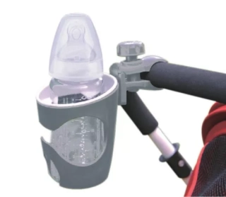 Držák nápojů na kočárek TopGal – šedý univerzální