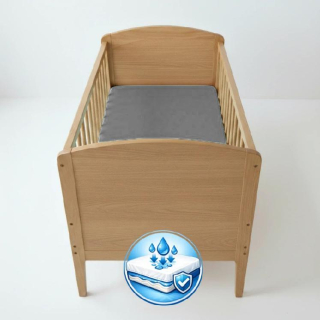 Nepromokavé froté prostěradlo do dětské postýlky Dětský svět – šedé 60×120 cm