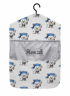 Kapsář do školky na ramínko se jménem Dětský svět Modrošedý pirát 👦🎒