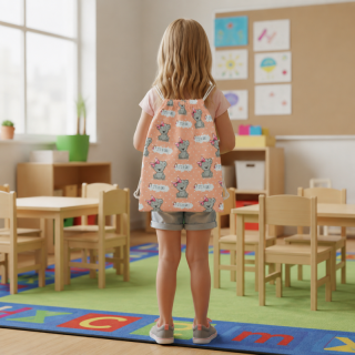 Pytlík do školky na papuče i přezůvky Dětský svět Medvědí holčička 👧🎒