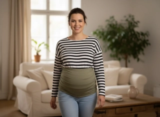 Mušelínový zavinovací šátek pro těhotné i po porodu Dětský svět khaki béžový 5,5 m 🤰🤎