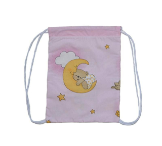 Pytlík na oblečení a papuče do školky Dětský svět – růžový s medvídky 🧸💗