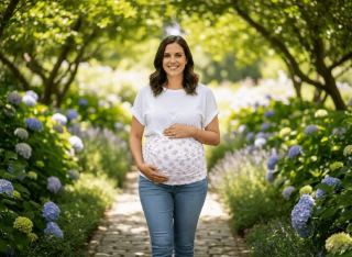 Mušelínový těhotenský šátek na břicho Dětský svět – zavinovací šátek Větvičky 5 m 🤰🌿
