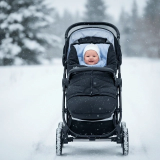 Rostoucí zimní fusak do kočárku Dětský svět Winter Bag 3v1 černo-světle modrý 👶❄️