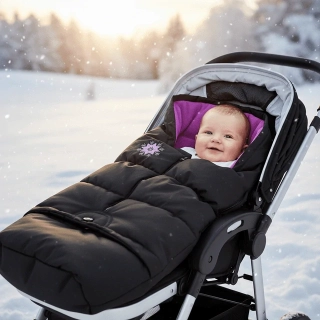 Rostoucí zimní fusak do kočárku Dětský svět Winter Bag 3v1 černo-fialový 👶❄️
