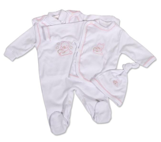 4-dílná soupravička pro miminko, bílorůžová vel.56