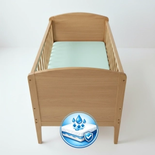 Nepropustné froté prostěradlo do dětské postýlky Dětský svět – mintové 60×120 cm