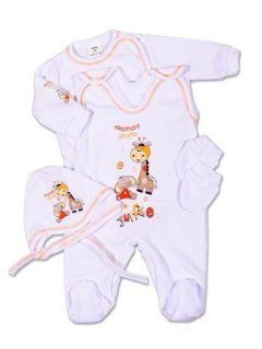 Kojenecká soupravička New baby Žirafka a slon, bílá velikost 56
