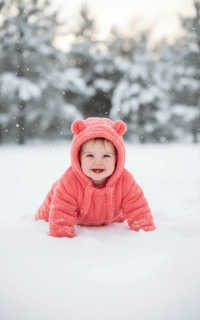 Zimní kojenecká kombinéza Dětský svět Lama jahodová s ouškama 