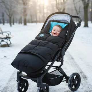 Rostoucí zimní fusak do kočárku Dětský svět Winter Bag 3v1 černo-tyrkysový 👶❄️