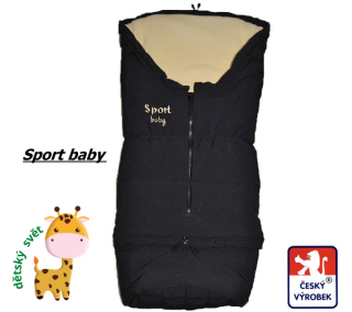 Rostoucí zimní fusak do kočárku Sport Baby softshellový černokrémový – česká výroba 🇨🇿❄️