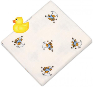 Dětské pleny s obrázkem Libštát 70x70 medvídek s modrou čepicí