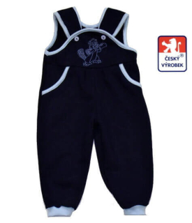 Dětské tepláčky s laclem Dětský svět tmavě modré s bobříkem
