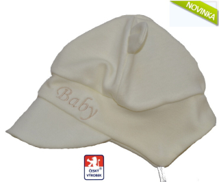 Dětská čepička Dětský svět zavazovací Baby krémová