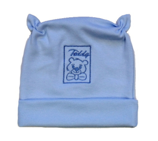 Bavlněná čepička pro miminko Dětský svět Teddy modrá