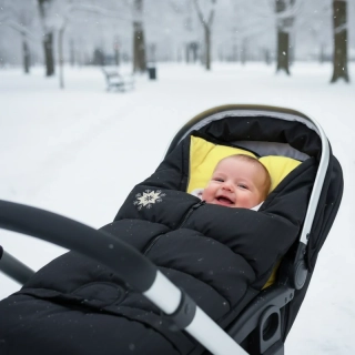 Rostoucí zimní fusak do kočárku Dětský svět Winter Bag 3v1 černo-banánový 👶❄️